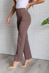 Hazel Blues® |  Magic Straight Pants in Dark Mocha