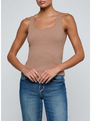Adira Scoopneck Tank in Hazelnut