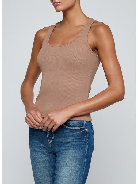 Adira Scoopneck Tank in Hazelnut