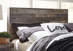 Ashley Furniture - Derekson Twin Panel Headboard - Grey - Dark Gray Wood - Headboards - Additional View 1