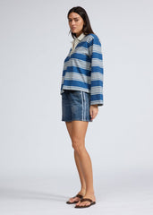 Miramar Terry Track Short in Carnation Stripe