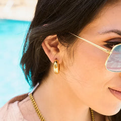 Nikki Smith Designs Chunky Tube Hoops, Gold