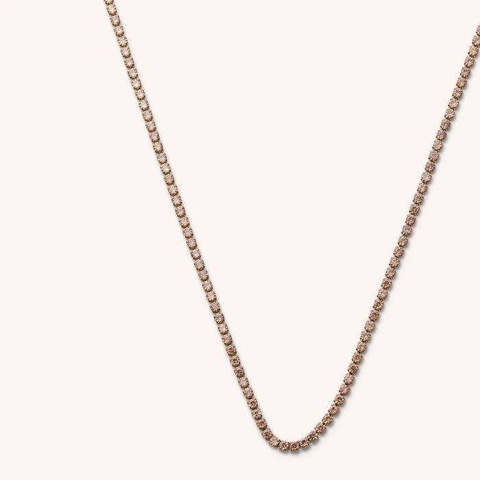 Nikki Smith Designs Mocha Micro Tennis Necklace, Gold