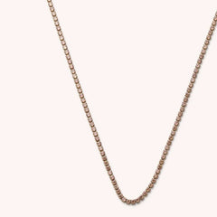 Nikki Smith Designs Mocha Micro Tennis Necklace, Gold