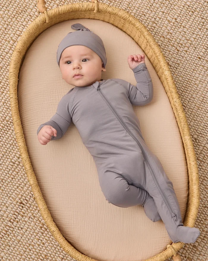 Quincy Mae Bamboo Zip Footie, Slate