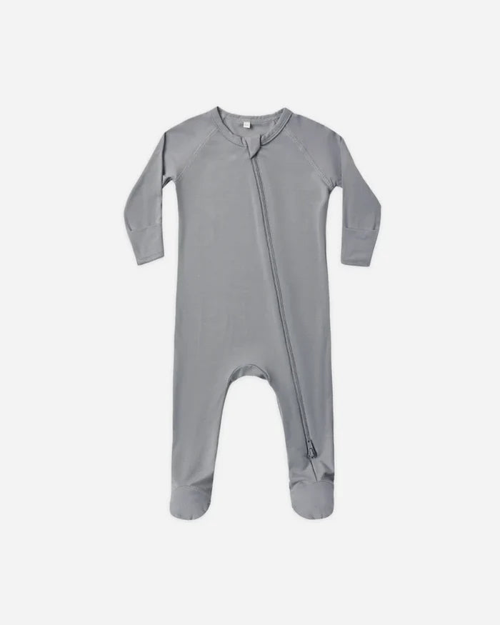 Quincy Mae Bamboo Zip Footie, Slate