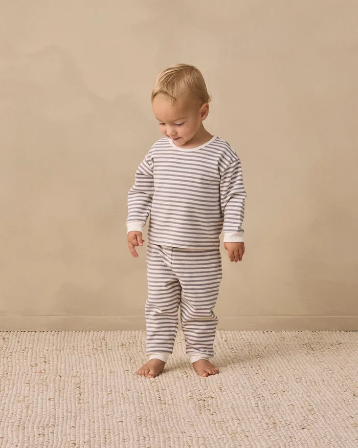 Quincy Mae Cozy Set, Slate Stripe