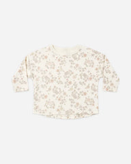 Quincy Mae Long Sleeve Tee + Drawstring Pant, Floral Vine