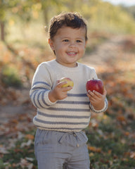 Quincy Mae Rex Sweater, Slate Stripe