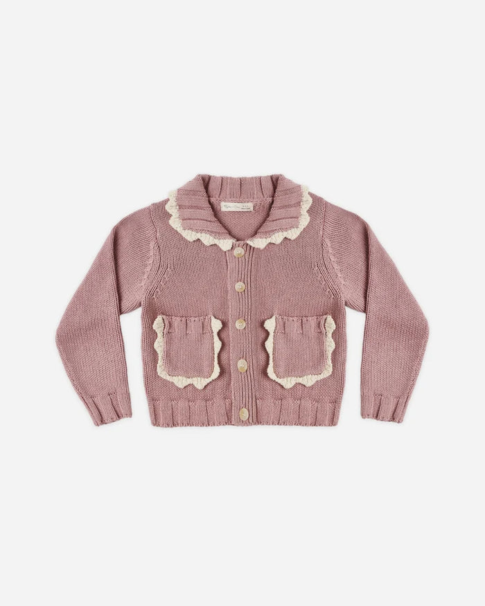 Rylee + Cru Collared Cardigan, Rosewood