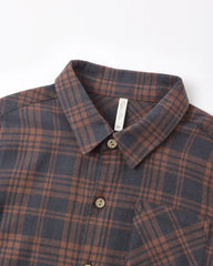 Rylee + Cru Collared Long Sleeve Shirt, Midnight Plaid