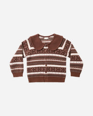 Rylee + Cru Fair Isle Cardigan, Mulberry Stripe