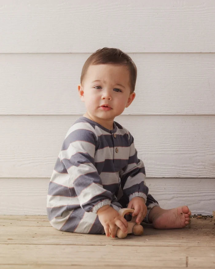 Rylee + Cru Henley Jumpsuit, Sage Stripe