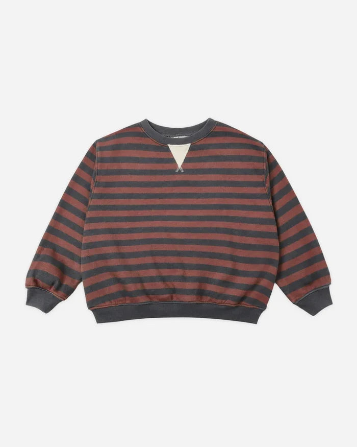 Rylee + Cru Oversized Crew, Mulberry Stripe