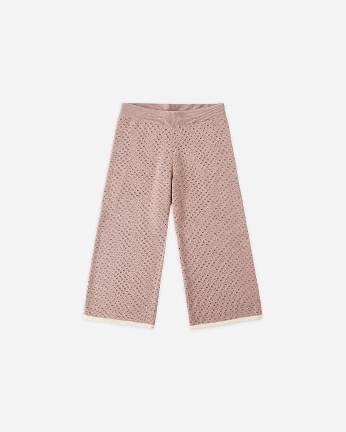 Rylee + Cru Pointelle Collared Top and Knit Pant, Rosewood