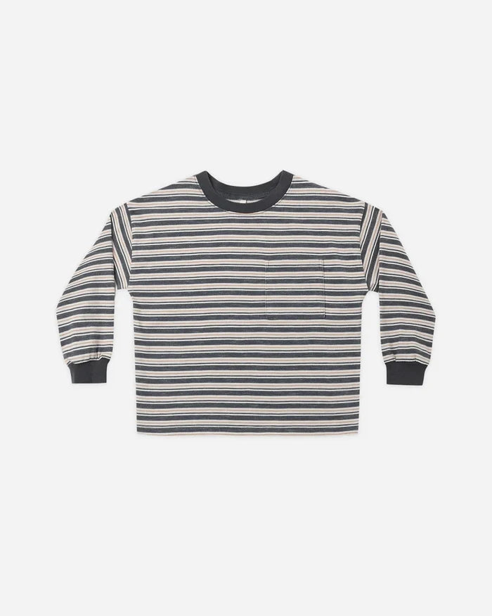 Rylee + Cru Relaxed Long Sleeve Tee, Blue Stripe