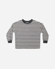 Rylee + Cru Relaxed Long Sleeve Tee, Blue Stripe