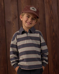 Rylee + Cru Rugby Polo, Sage Stripe