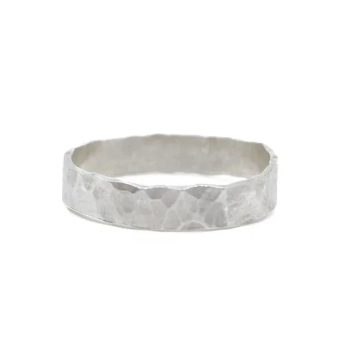The Land of Salt Wide Hammered Ring - Multiple Options