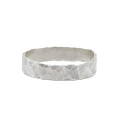 The Land of Salt Wide Hammered Ring - Multiple Options