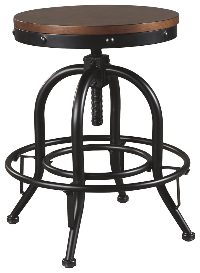 Ashley Furniture - Valebeck 24" Swivel Barstool - Brown - Dark Brown Wood|Metal - Stools - Additional View 2