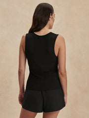 Varley Corby V-Neck Tank, Black