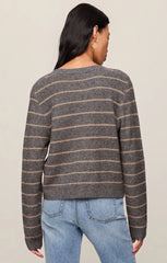 Z Supply Medina Stripe Cardigan, Charcoal Heather