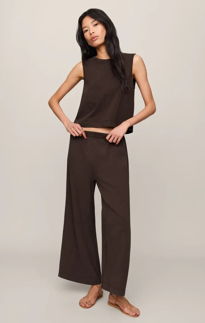 Z Supply Scout Jersey Crop Flare Pant, Dark Chocolate
